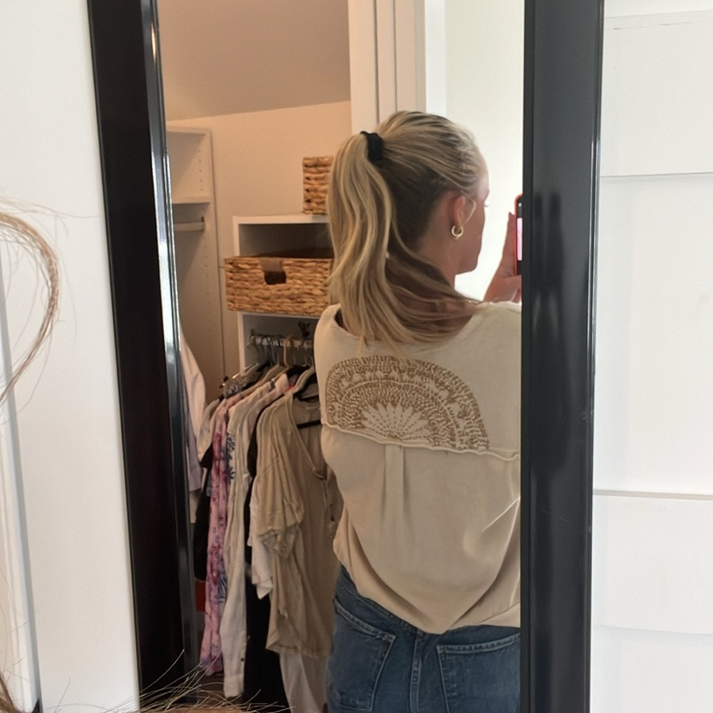 Free people drapy tan top - Picture 2 of 2